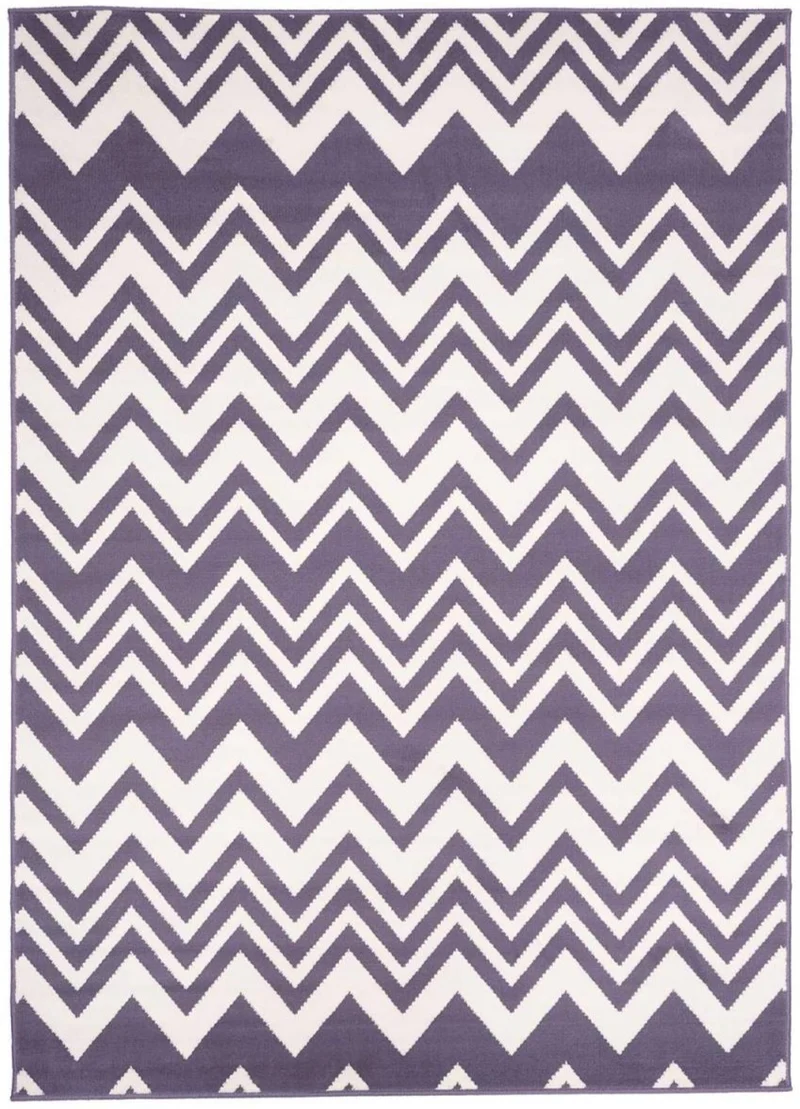 Tapis Violet de salon motif graphique V VAGUES