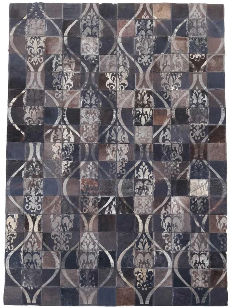 Tapis en Cuir kilim style Baroque Marron AURELIA