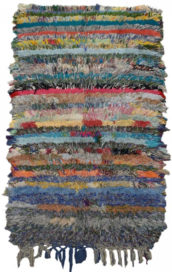 Tapis Berbère Multicolore en Coton recyclé noué à la main