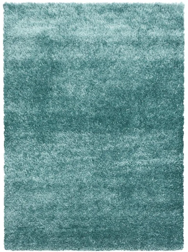 Tapis Shaggy Bleu turquoise en polyester OEKO TEX