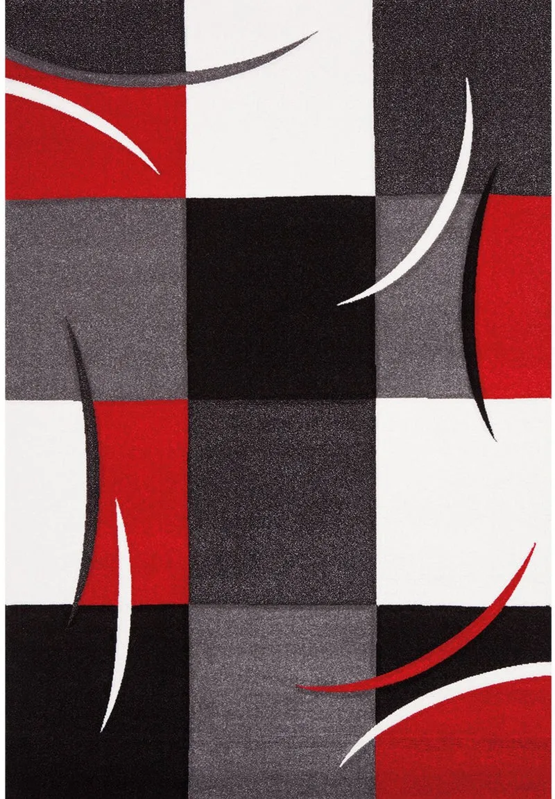 Tapis de Salon Rouge Graphique COMMA