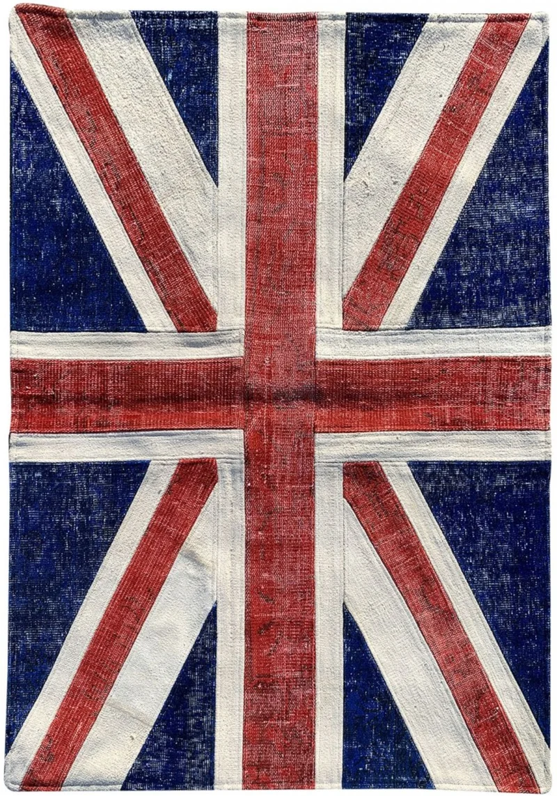 Tapis en Laine noué main Drapeau Angleterre UNION