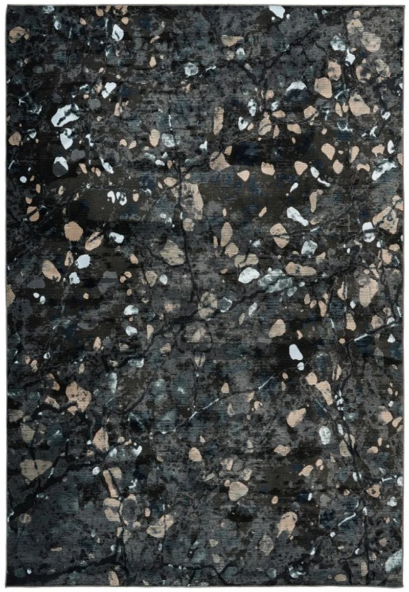 Tapis en Fibres Recyclés Gris motif Graphique ABSTRACT