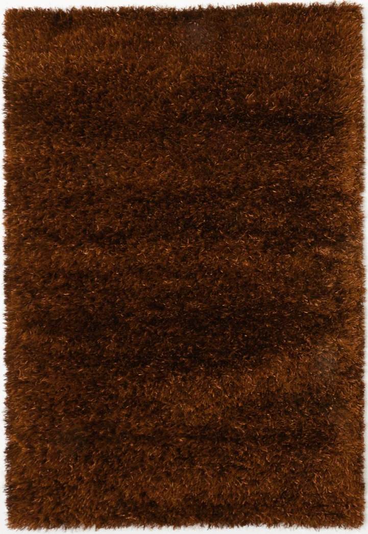 Tapis Shaggy Uni Marron poils longs MALAIDORY