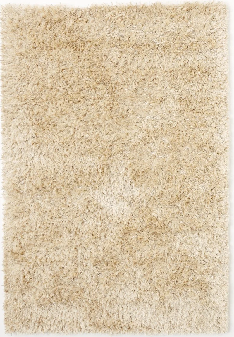 Tapis Shaggy Uni Blanc poils longs MALAIDORY