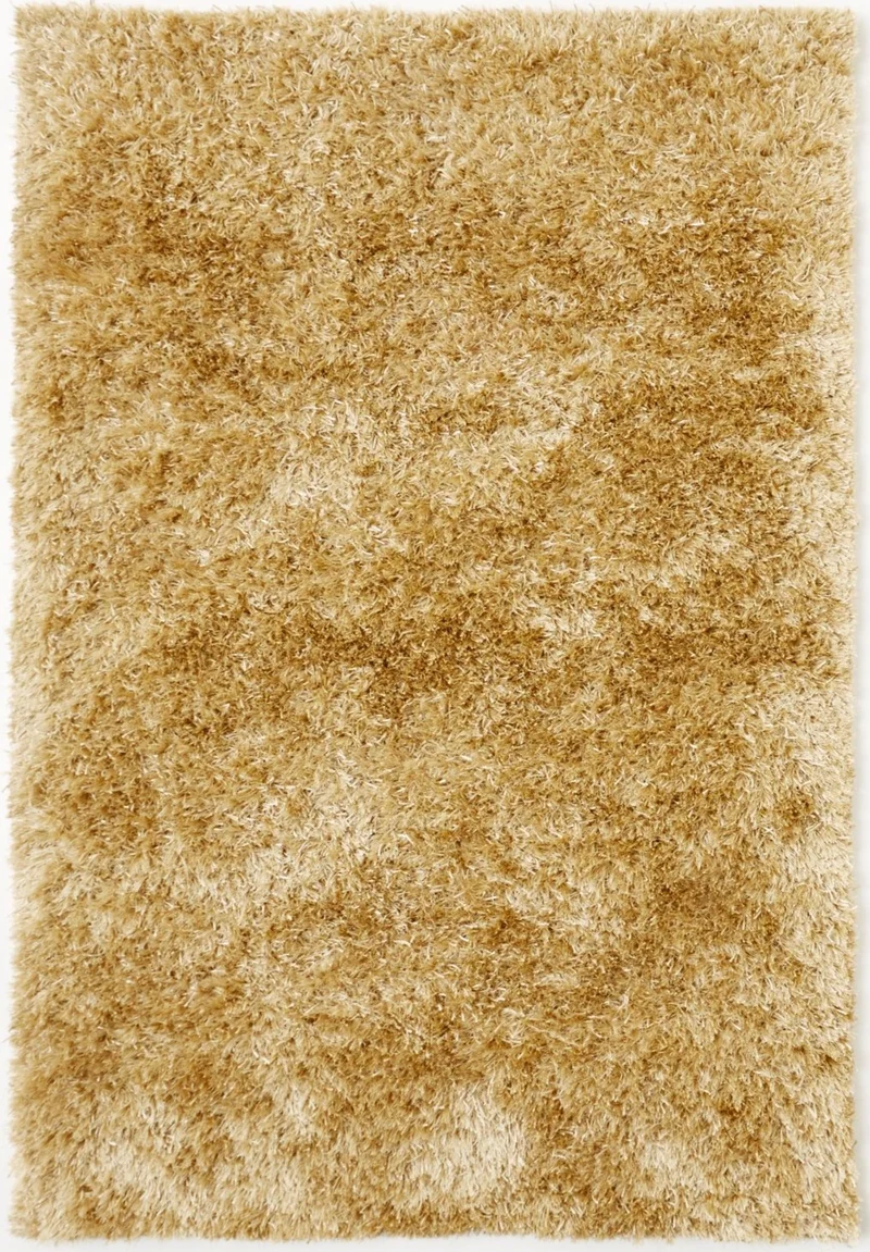 Tapis Shaggy Uni Beige poils longs MALAIDORY