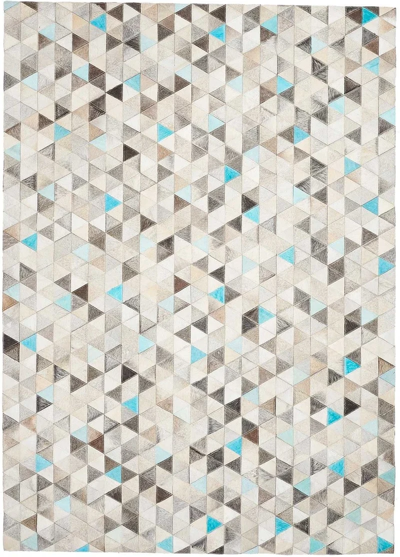Tapis en Cuir Turquoise kilim Ethnique MULTICA