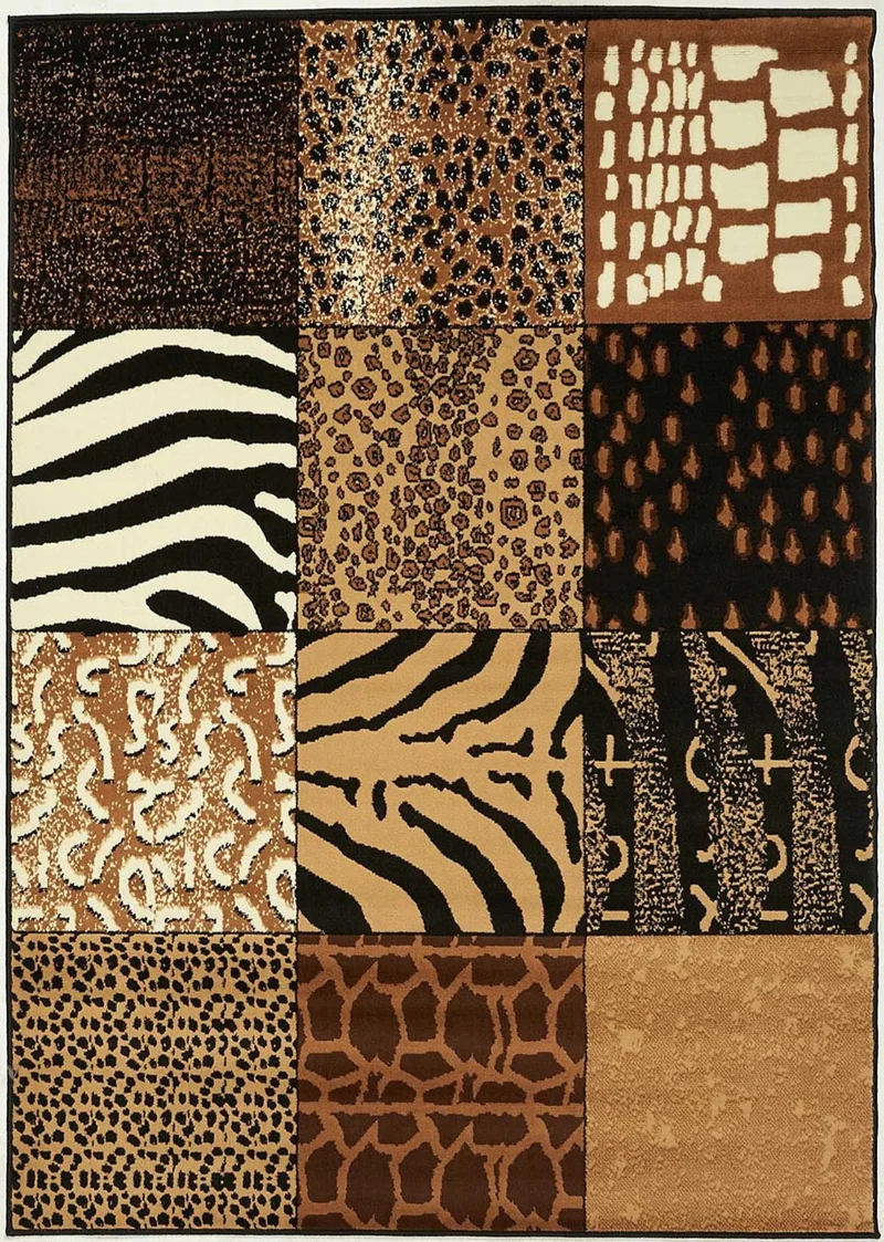 Tapis de Salon Patchwork Marron BC SAVANA