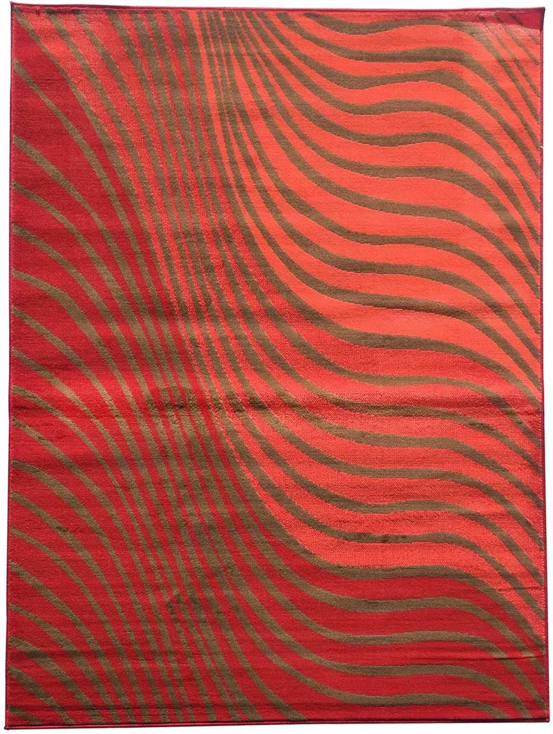 Tapis Rouge Graphique ONDULA