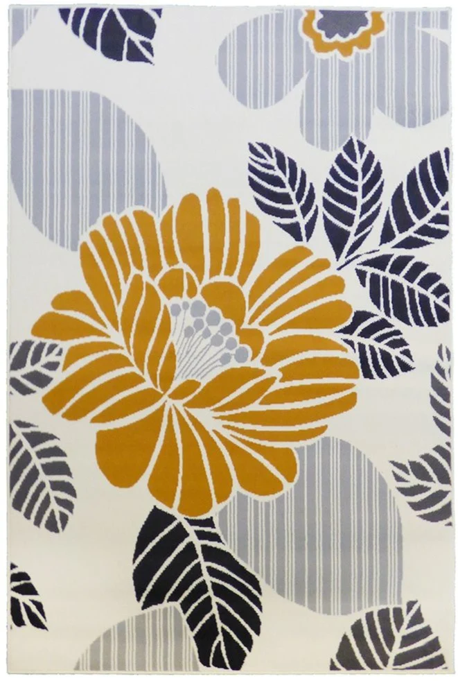 Tapis Floral Jaune design Moderne YELLOWFLO
