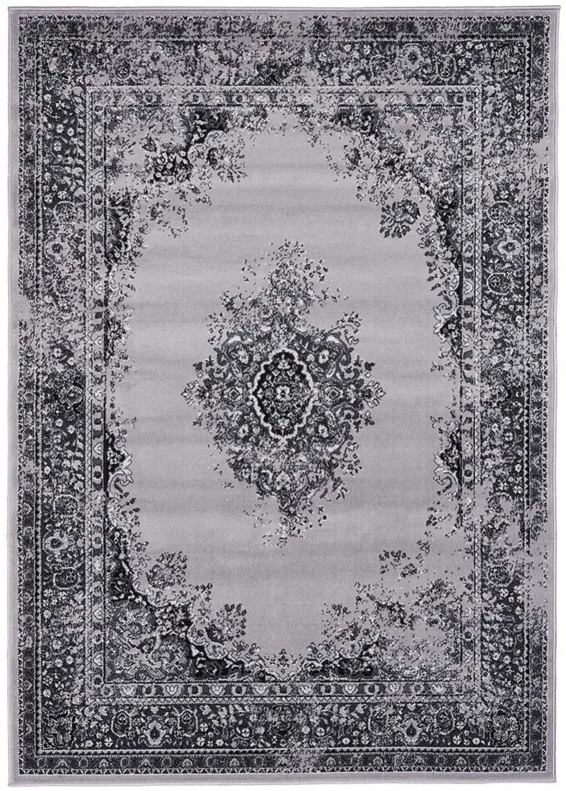 Tapis Noir Vintage style Orientale VINTOR