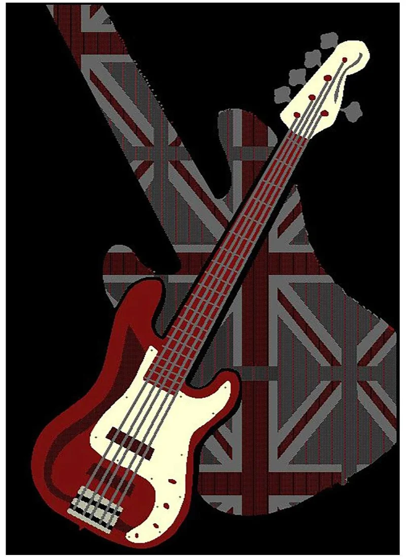 Tapis de Chambre Noir Kilim ROCK GUITARD