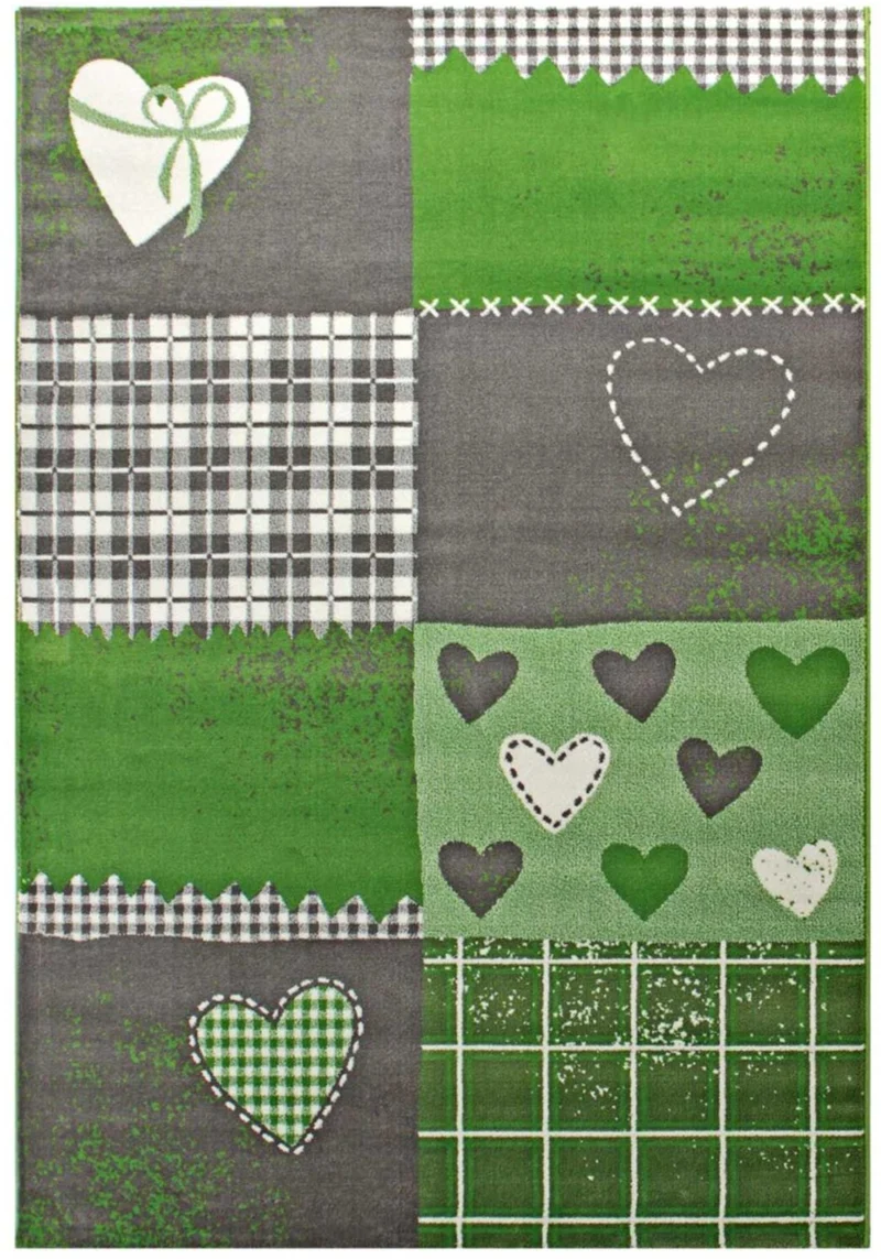 Tapis de Chambre Vert pour Enfant BAMBINO COEUR