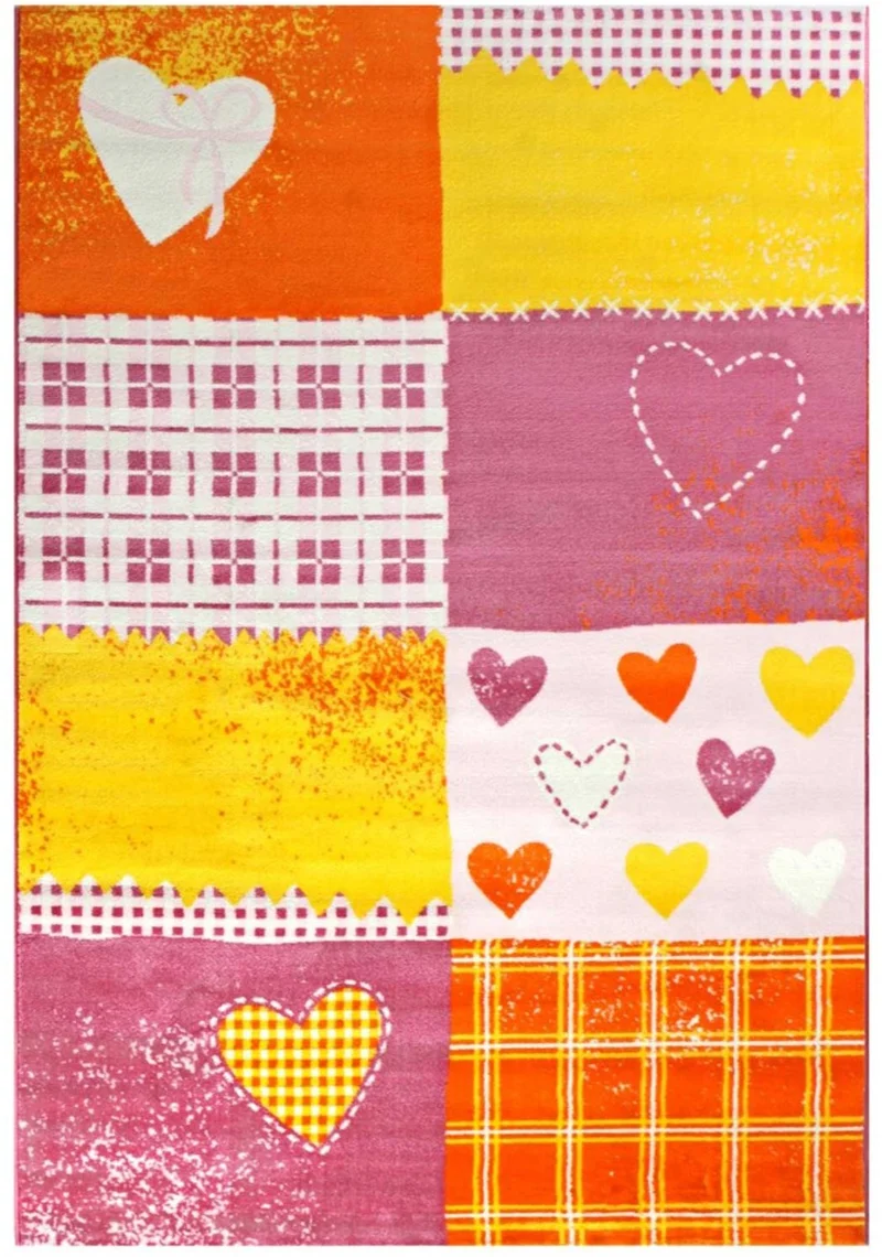 Tapis de Chambre Rose pour Enfant BAMBINO COEUR