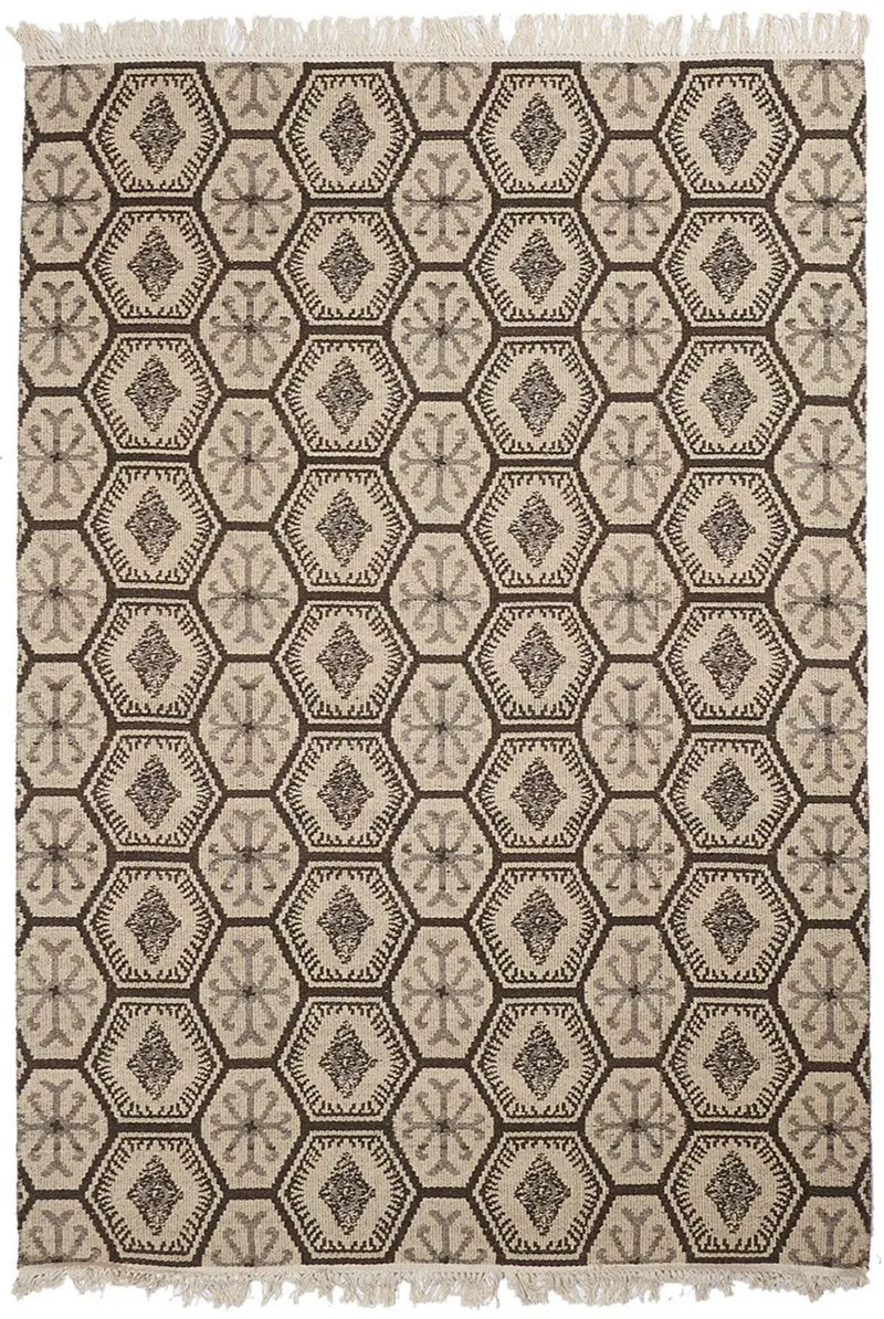 Tapis de Salon Scandinave Beige en Laine MALSA