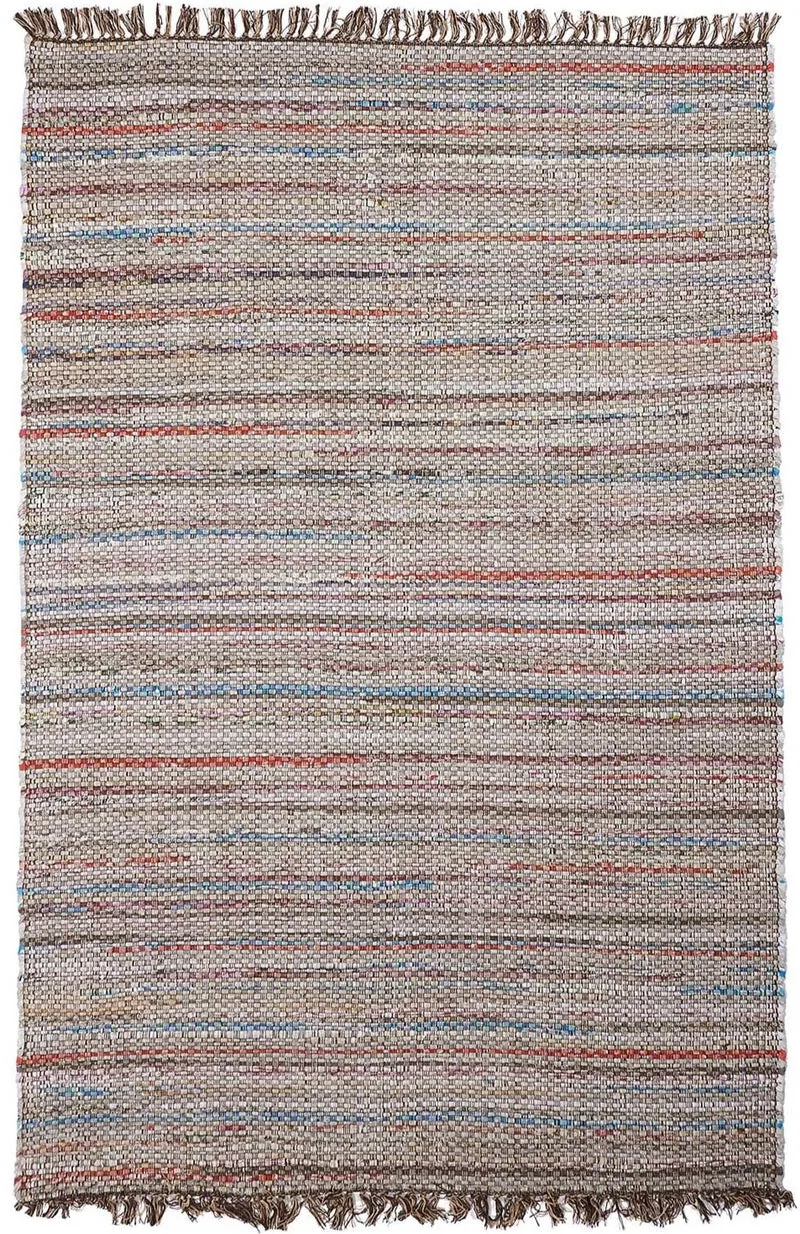 Tapis Kilim multicolore en Coton et fibres recyclés TEALAND