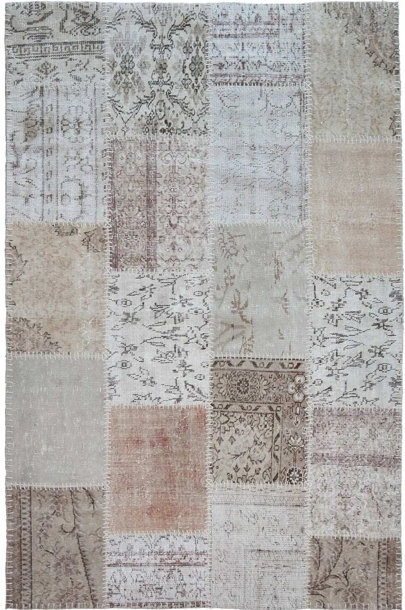 Tapis Beige en Laine kilim noué main CLASS PATCHWORK