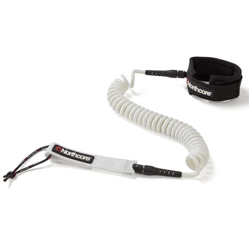 10ft Coiled SUP Leash- White