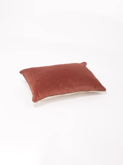 Coussin velours terracotta