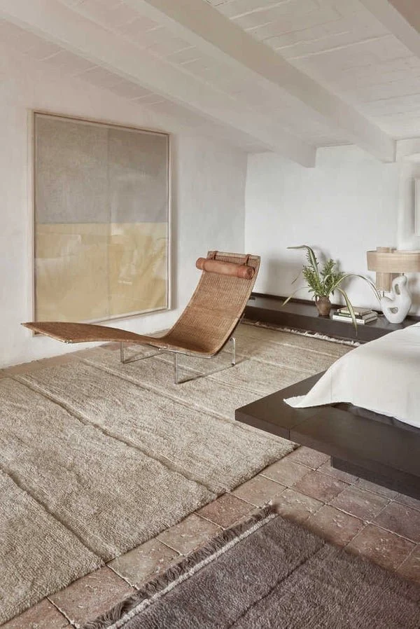 Tapis taupe 100% laine - plusieurs tailles