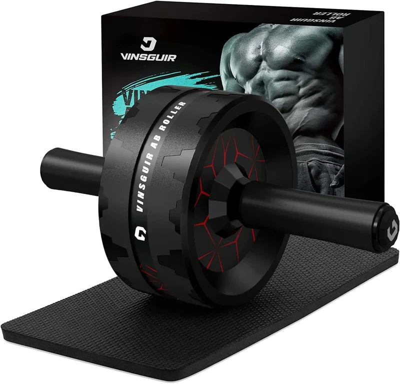 Vinsguir Ab Roller Wheel Abs Workout Equipment for Abdominal & Core Strength Training Exercise Wheels for Home Gym Fitness Equipment for Core Workout with Knee Pad Accessories