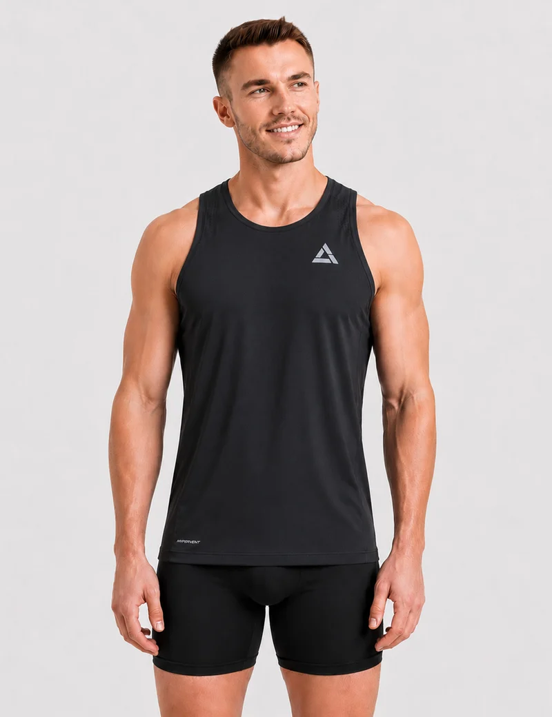 Herren Laufshirt Ärmellos Kurzarm Running Tank-Top Pro Line II Slate