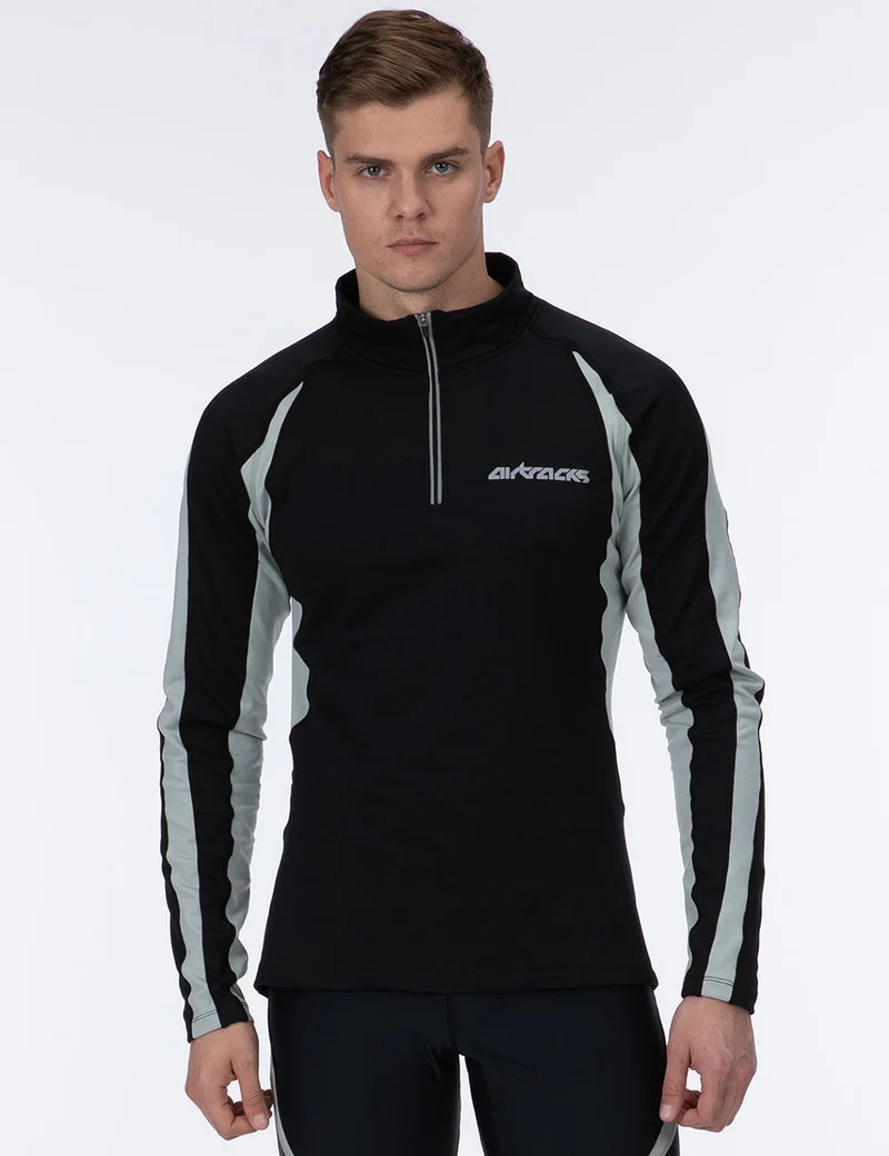 Herren Thermo Laufshirt Langarm Pro Schwarz Setprodukt