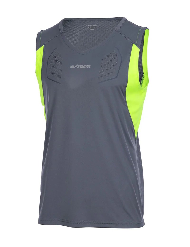 Laufshirt Ärmellos Tank-Top Pro Line Grau-Neon Setprodukt