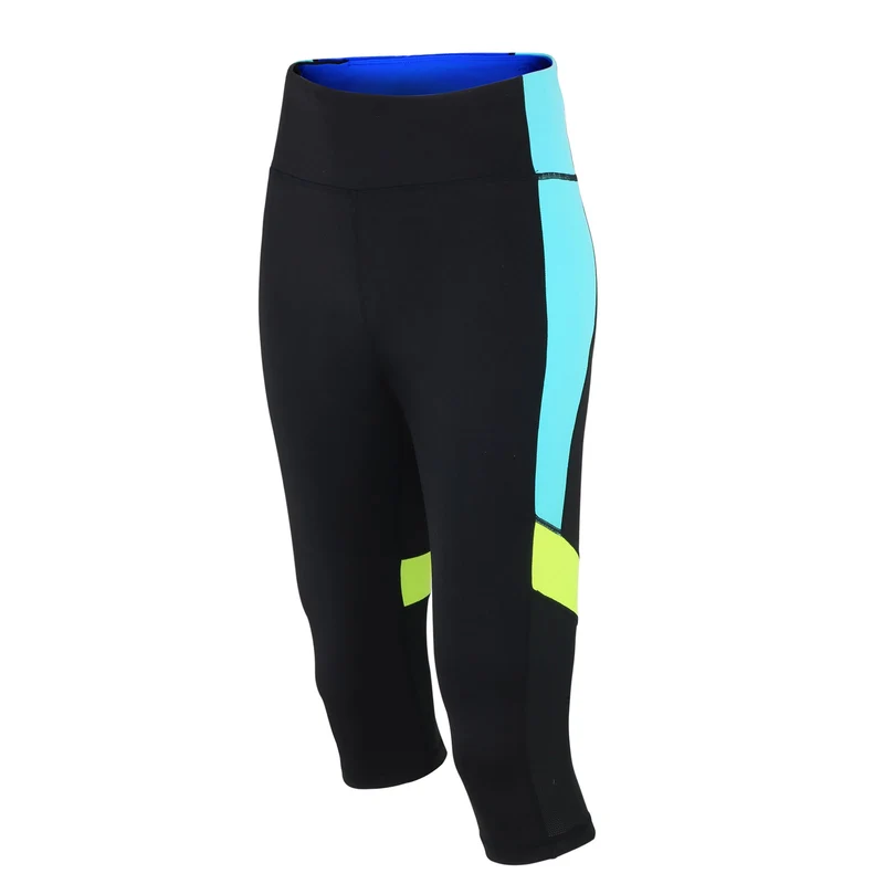 Damen Fitnesshose / Laufhose 3/4 Schwarz-Neon Red Decoct Setprodukt