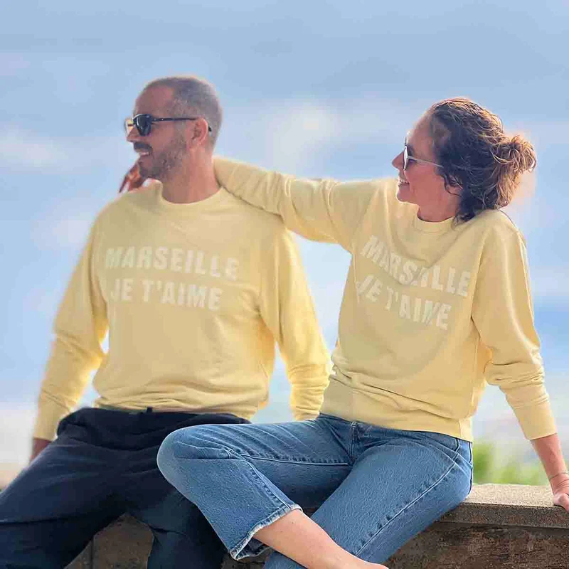 SWEAT MARSEILLE JE T'AIME - JAUNE