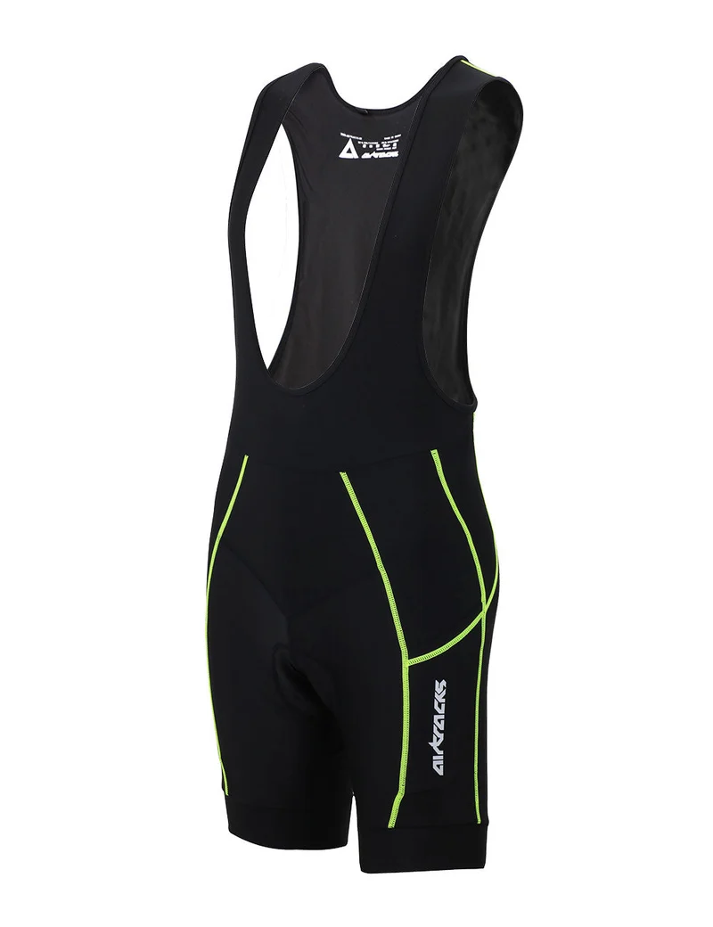 Herren Fahrradhose Trägerhose Kurz Pro Schwarz-Neon Setprodukt