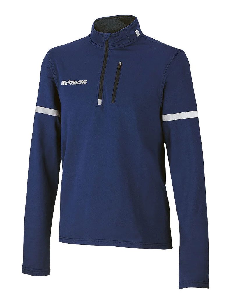 Herren Thermo Fahrradtrikot / Laufshirt Langarm Navy-Blau Setprodukt