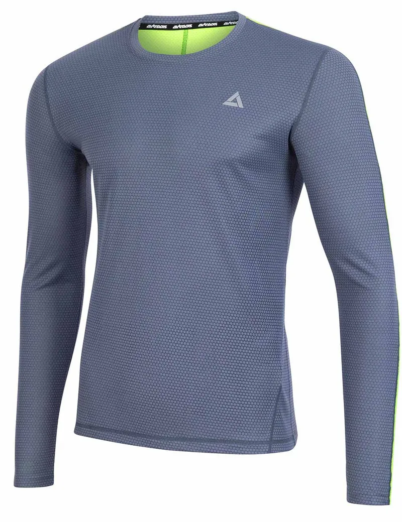 Herren Funktions Laufshirt Langarm Pro Line Grau-Neon Setprodukt