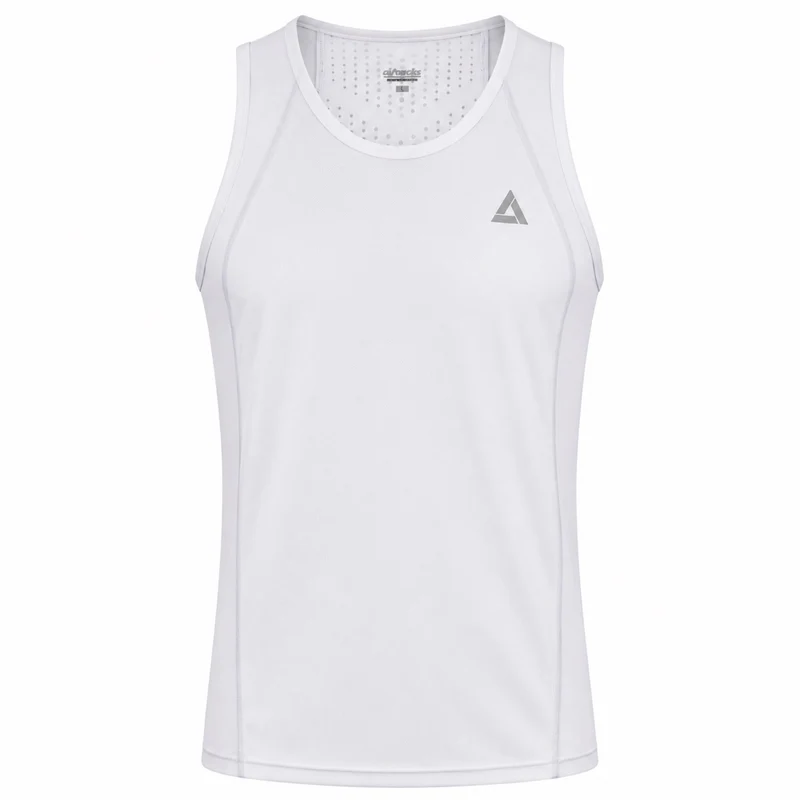 Herren Laufshirt Ärmellos Kurzarm Tank-Top Comfort Line Weiss