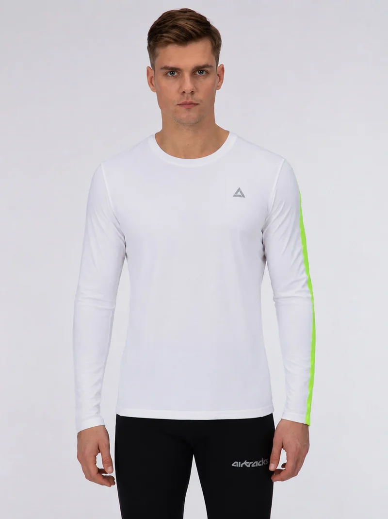 Herren Funktions Laufshirt Langarm Pro Line Weiss Neon