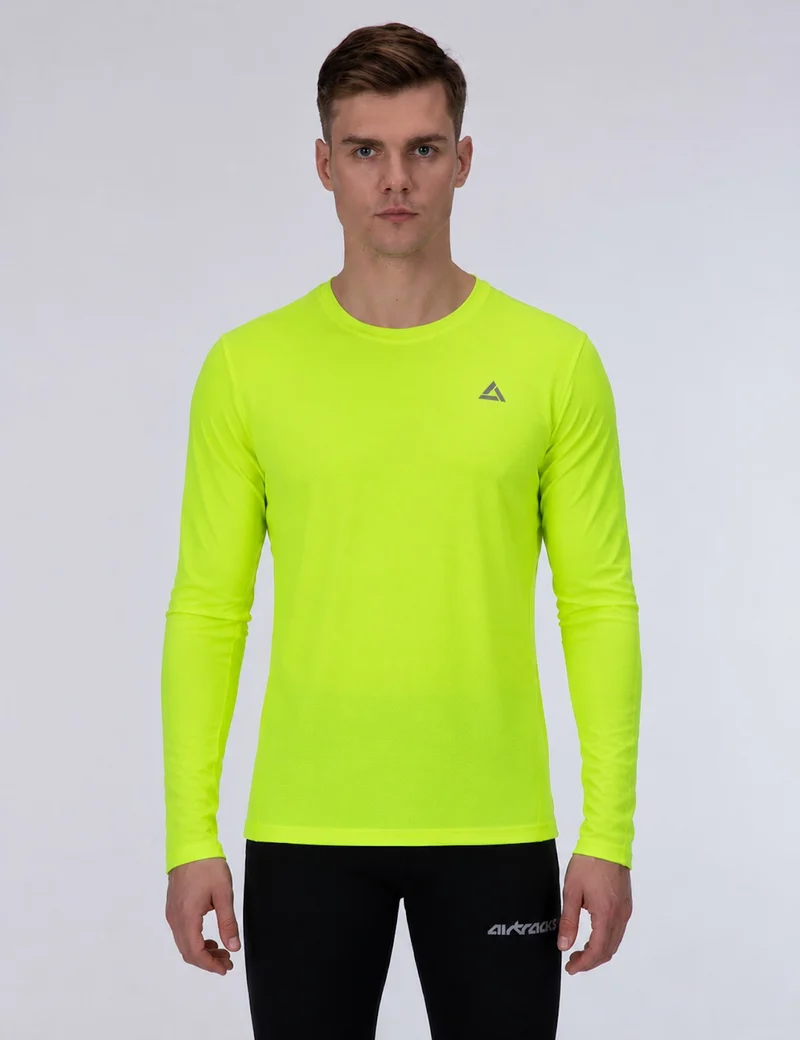 Herren Funktions Laufshirt Langarm Pro Line Neon Weiss