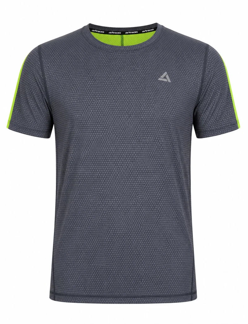 Herren Funktions Laufshirt Kurzarm Pro Line Grau Neon