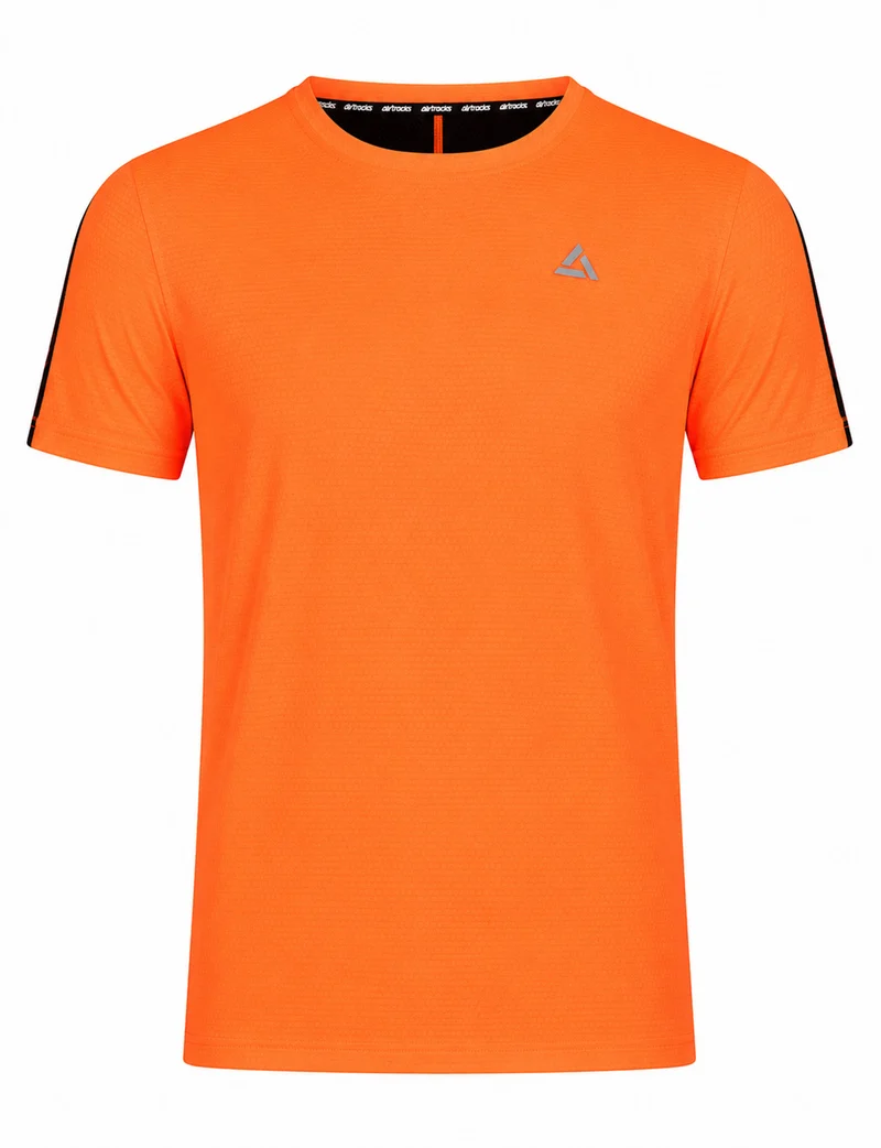 Herren Funktions Laufshirt Kurzarm Pro Line Orange Schwarz