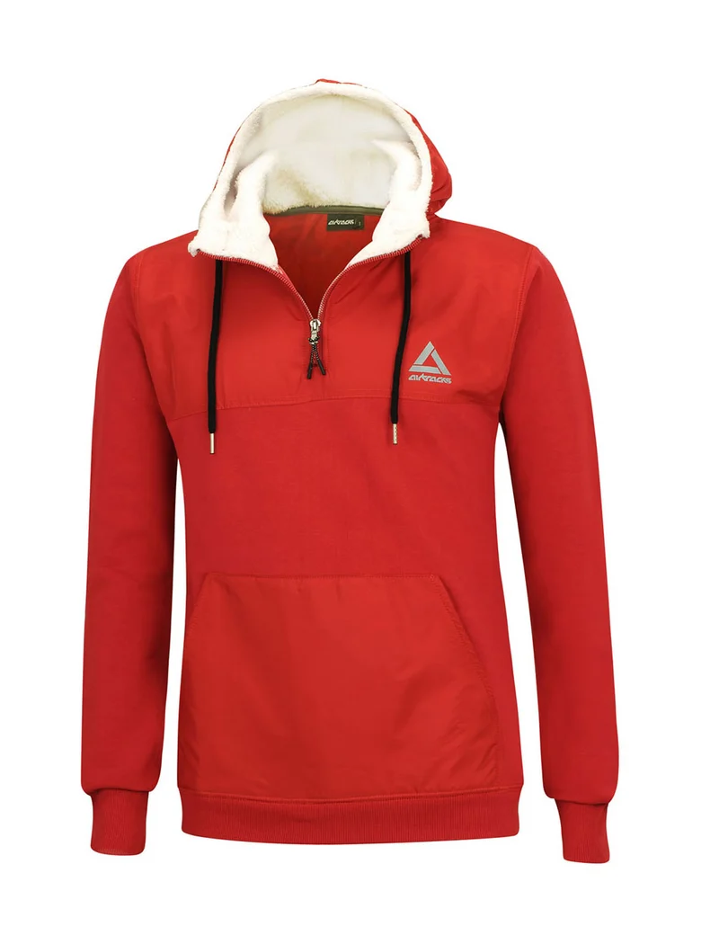 Winter Sweatshirt Crew Pro Line mit Kapuze und Zip Rot Set