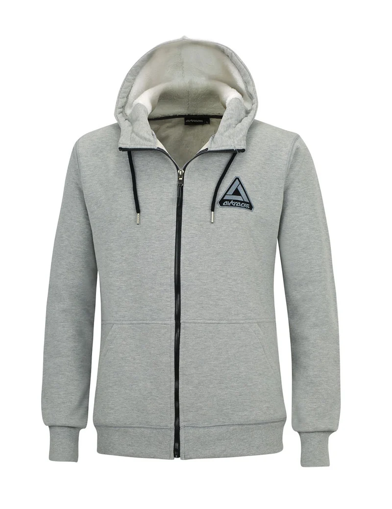 Winter Sweatshirt Crew Pro Line mit Kapuze und Full Zip Grau-Melange