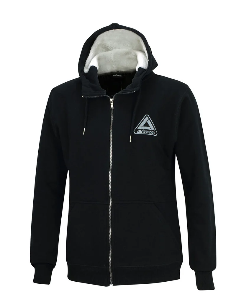 Winter Sweatshirt Crew Pro Line mit Kapuze und Full Zip Schwarz