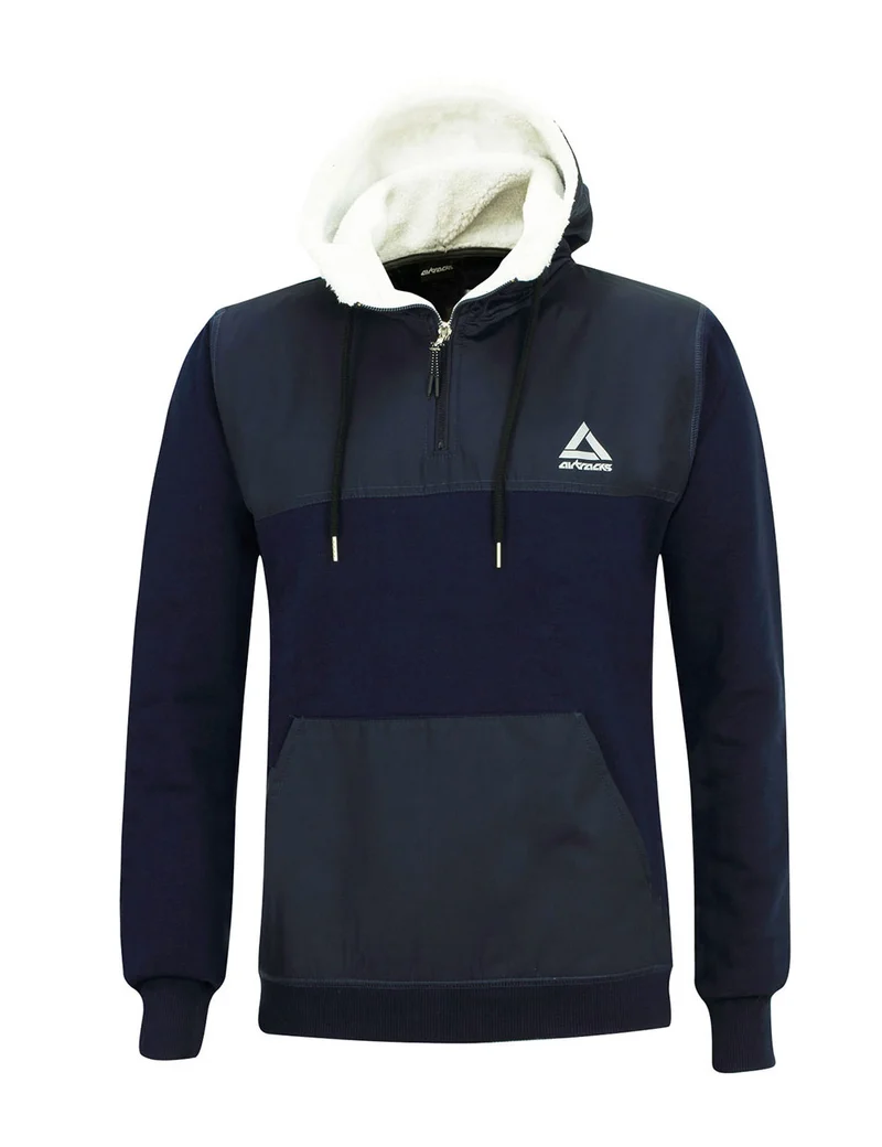 Winter Sweatshirt Crew Pro Line mit Kapuze und Zip Navy-Blau