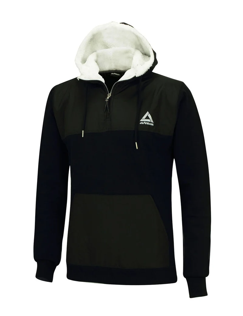 Winter Sweatshirt Crew Pro Line mit Kapuze und Zip Schwarz
