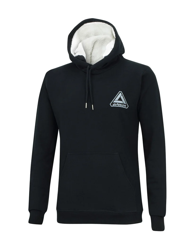 Winter Sweatshirt Crew Pro Line mit Kapuze Schwarz