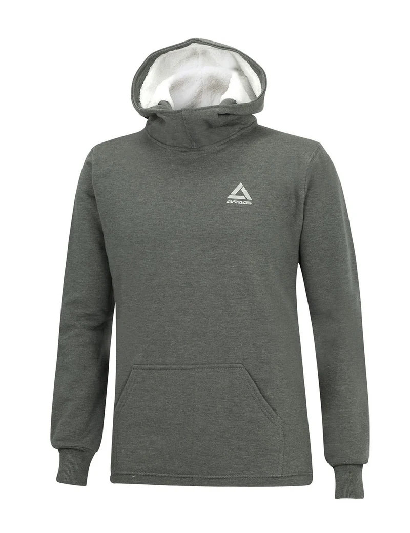 Winter Sweatshirt Crew Comfort Line mit Kapuze Dunkel-Melange