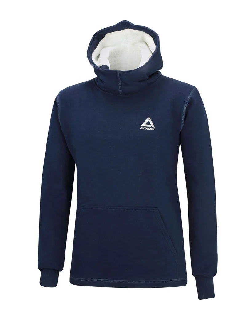 Winter Sweatshirt Crew Comfort Line mit Kapuze Navy-Blau