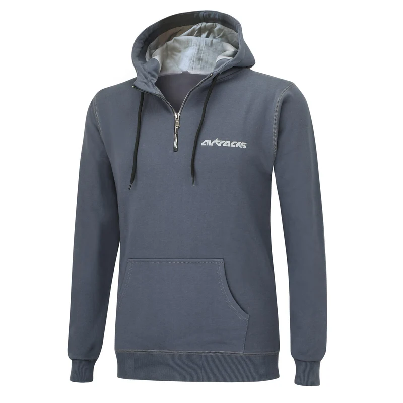 Winter Sweatshirt Crew Team Pro mit Kapuze und Zip Dunkelgrau