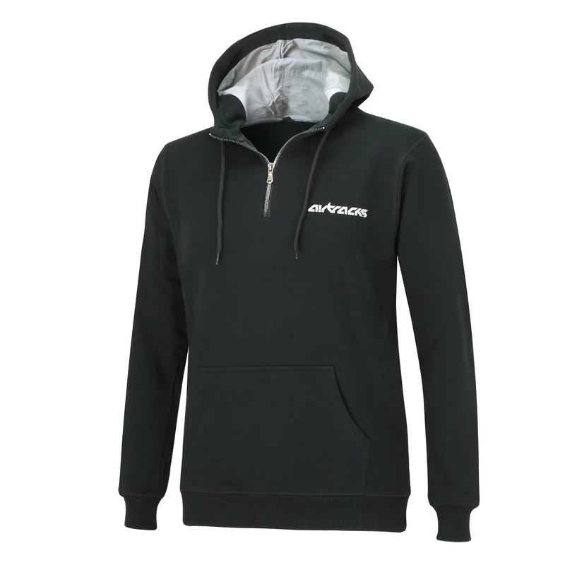 Winter Sweatshirt Crew Team Pro mit Kapuze und Zip Schwarz