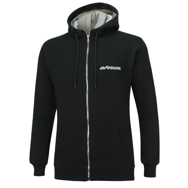 Winter Sweatshirt Crew Team Pro mit Kapuze und Full Zip Schwarz