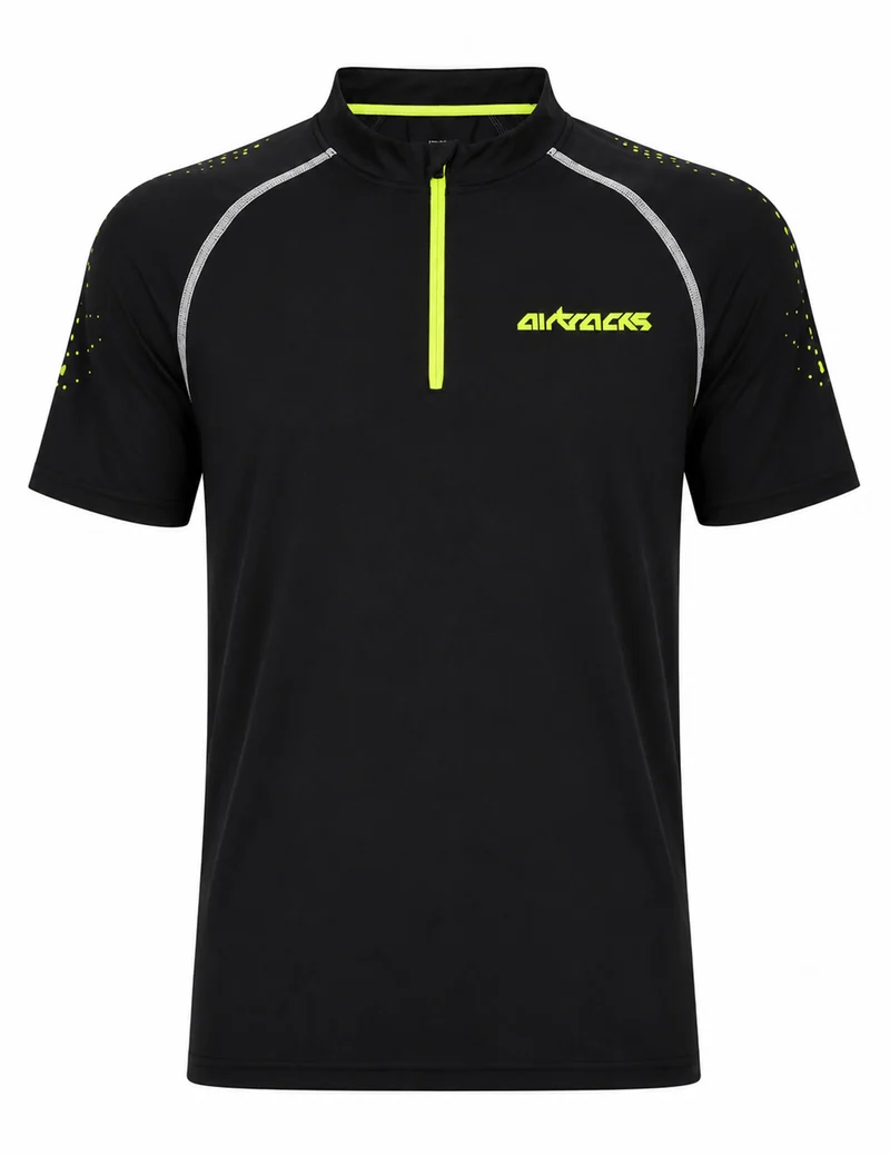 Herren Kompressions Laufshirt Kurzarm Pro Team Schwarz